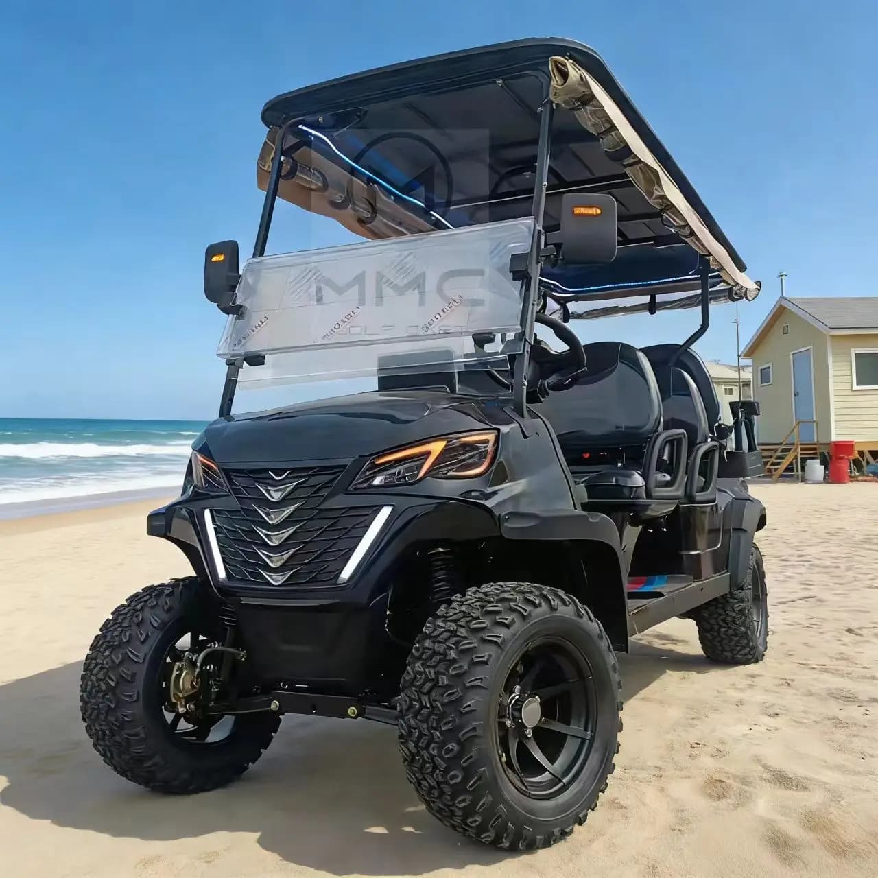 Golf Cart Elettrico MMC 4WD Personalizzato con Pannello Solare, Prezzo Conveniente, 2/4/6/8 Posti, 48/60/72V 4000/5000/7000W