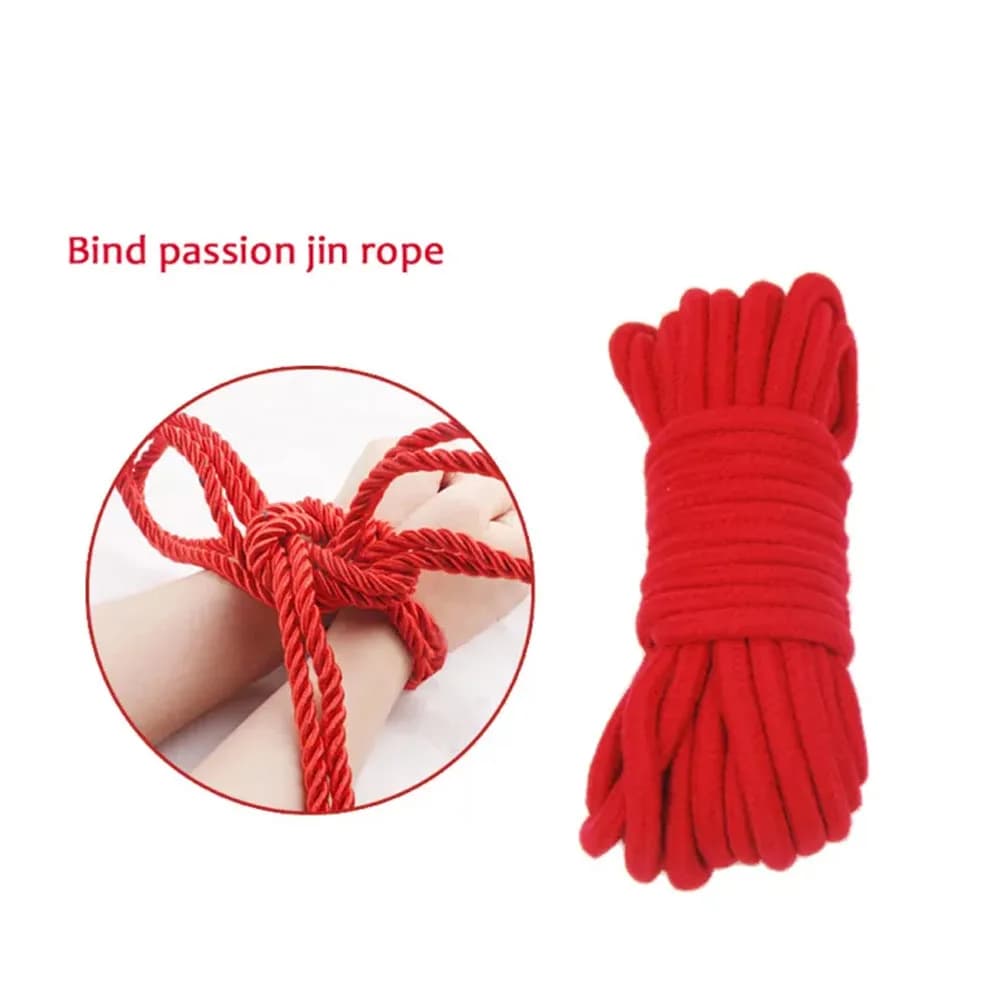 10M/33Ft Red Cotton Rope 8mm Multifunction Purpose Strong Soft Tying Cord for Camping Gardening Boating Crafting Bind
