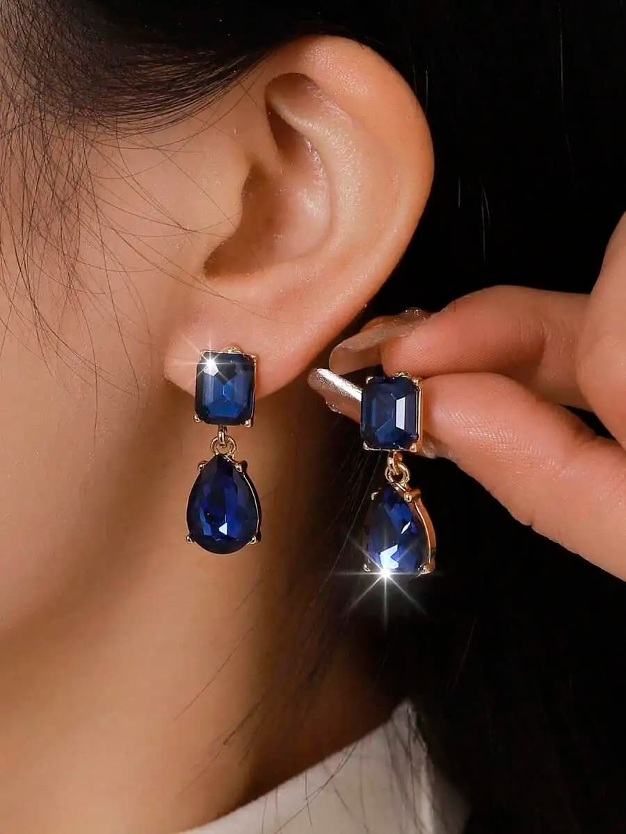 Boho Style Rhinestone Alloy Drop Earrings For Women