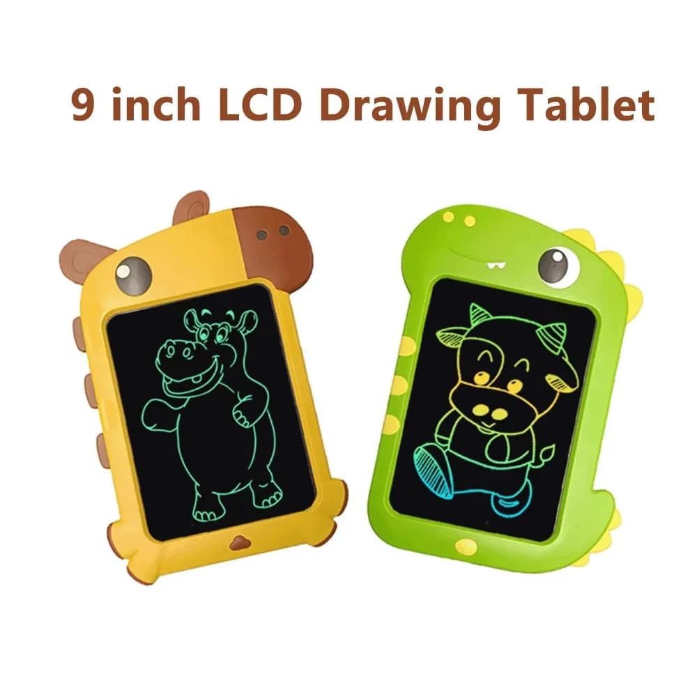 Schermo LCD da 9 pollici con dinosauro per l'apprendimento dei giocattoli educativi 3 + anni Ragazze Ragazzi Graffiti Disegno Regali di compleanno L30