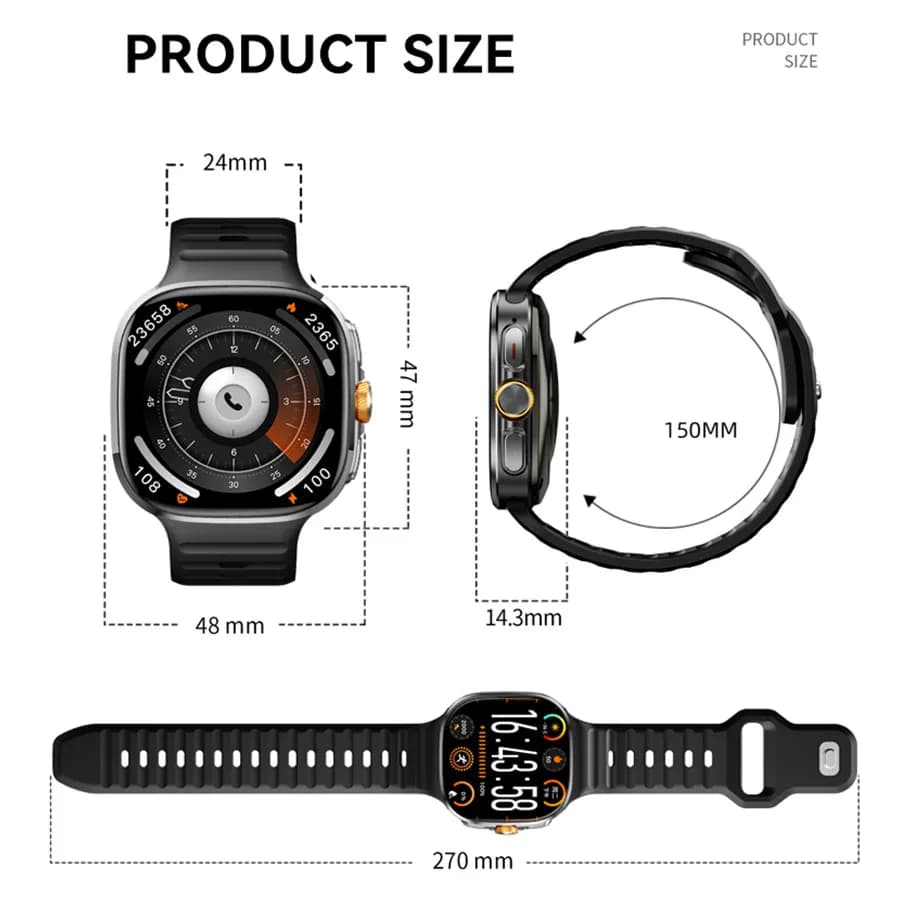 Orologi Smartwatch M99 per Uomo e Donna con Bluetooth, SIM Card, Batteria 2100mAh, GPS, NFC, Fotocamera Rotante a Scorrimento, Bande di Frequenza Globali e App Store