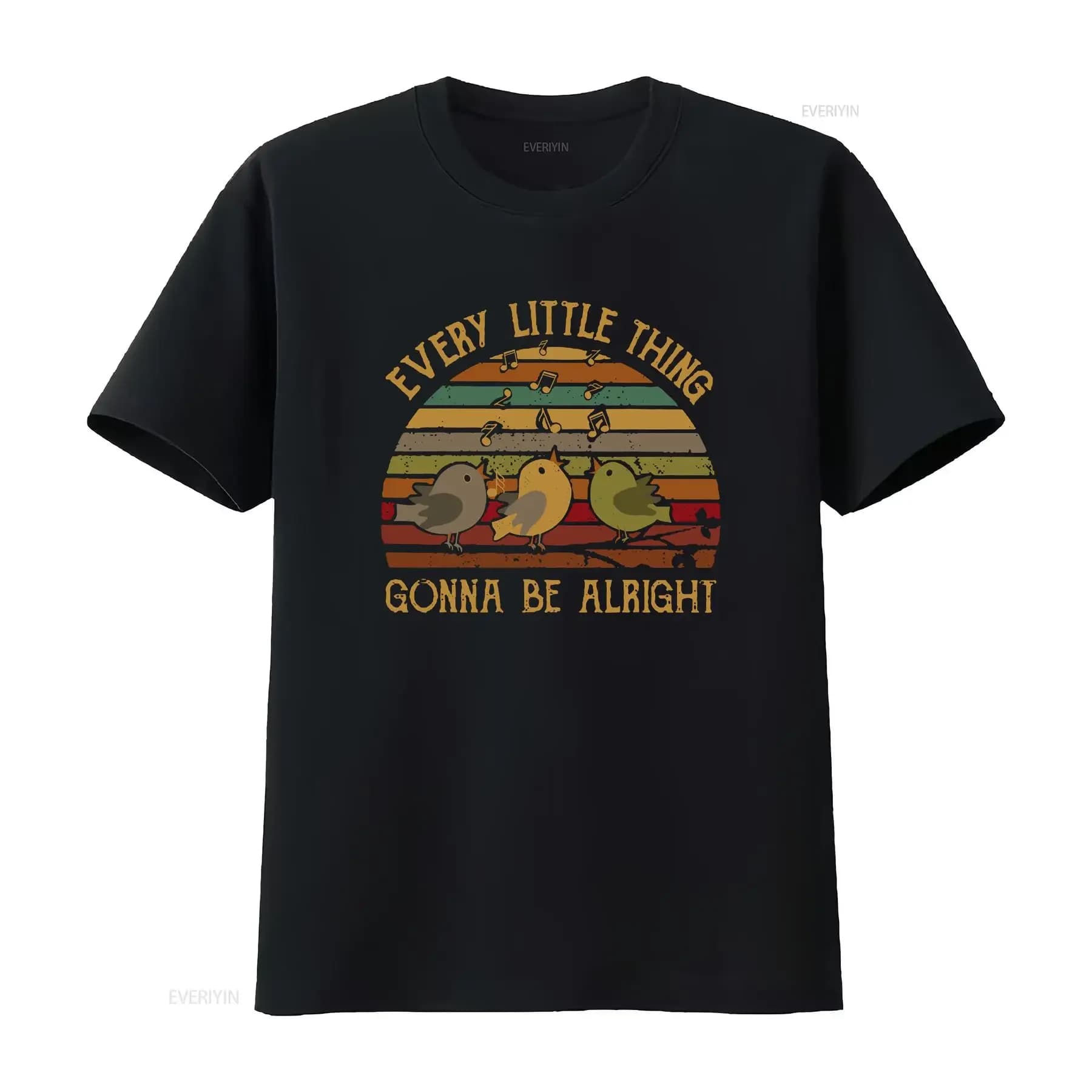 Ogni piccola cosa va bene Birds che cantano T Shirt Tre per gli amanti degli uccelli Uomini e donne vintage lavato morbido leggermente