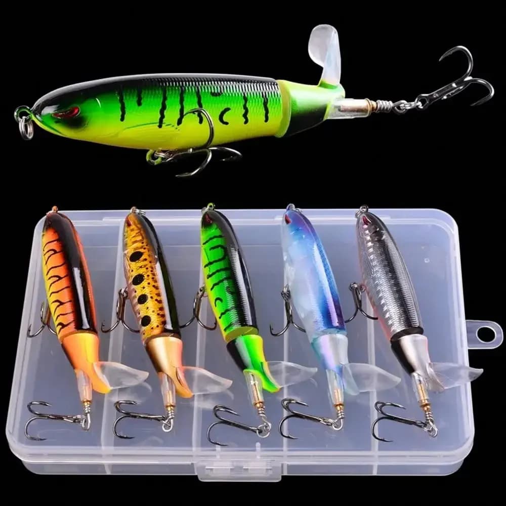 5pcs Top Water Pencil Wobblers Popper Lure Carp Fishing Lure Isca Artificial Hard Bait Pesca