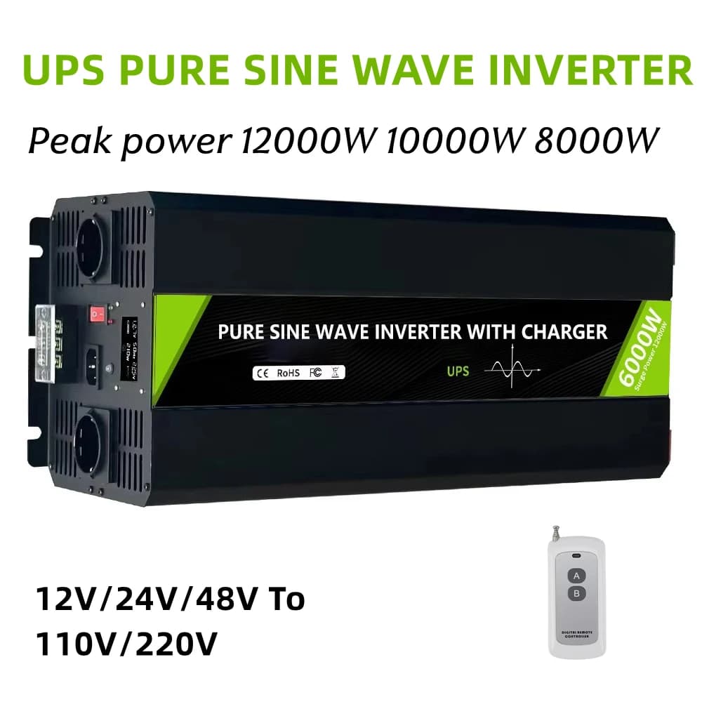 12KW 10KW 8KW UPS Caricatore Onda Sinusoidale Pura Inverter DC12V 24V48V A AC 220V 110V Convertitore di Potenza Auto inverter solare per camper esterno