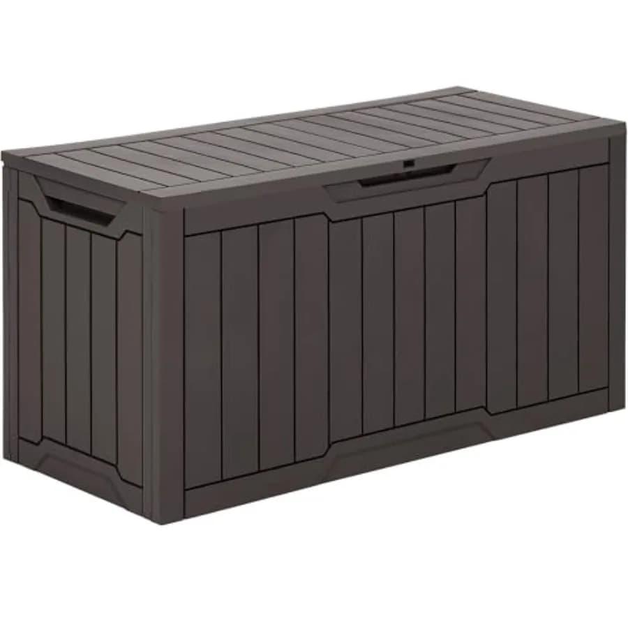 80 Gallon Exterior Storage Box, Large Water Resistant Box for Patio, Garden, Interior and Exterior, Key Closure Container