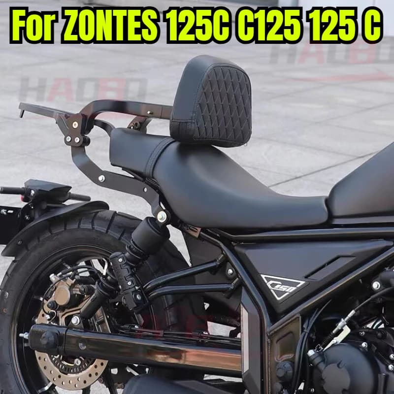 Motorcycle Modified Folding Backrest Retro Driver Backrest with Back Shelf Tail Rack For ZONTES 125C KD150C C125 125 C