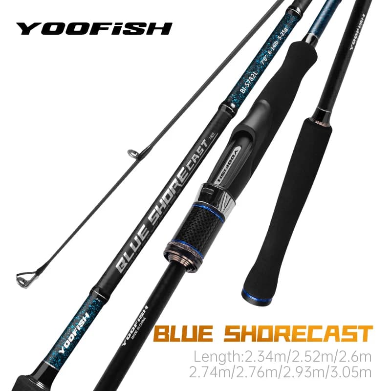 Fishing rod Yoofish BLUE Shorecast for Bass 2.34m 2.6m 2.74m 2.52m 2.76m 2.93m 3.05m L ML M MM for salt water, light spinning rods