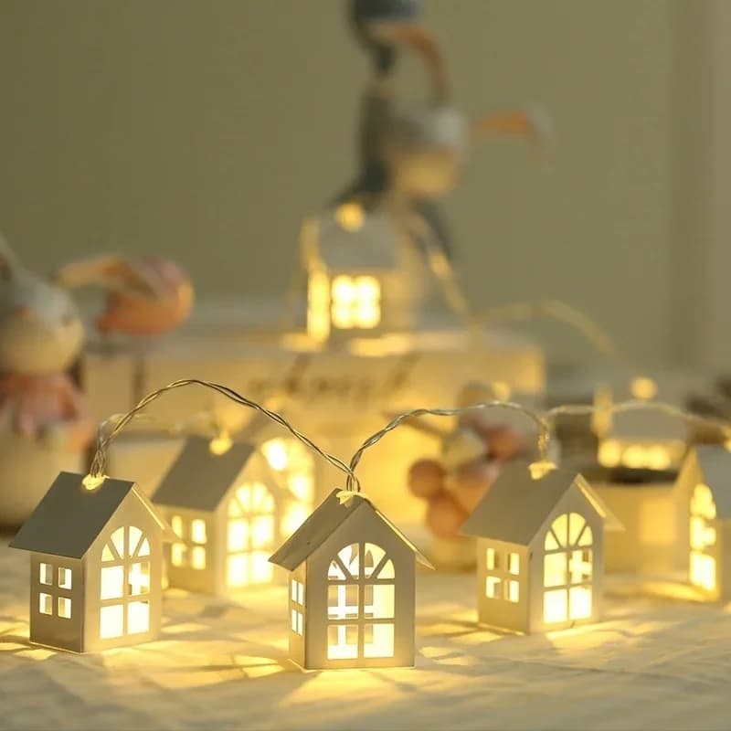 10 LED Christmas Tree House Style Fairy Light String Wedding capodanno decorazioni natalizie decorazioni natalizie per l'albero