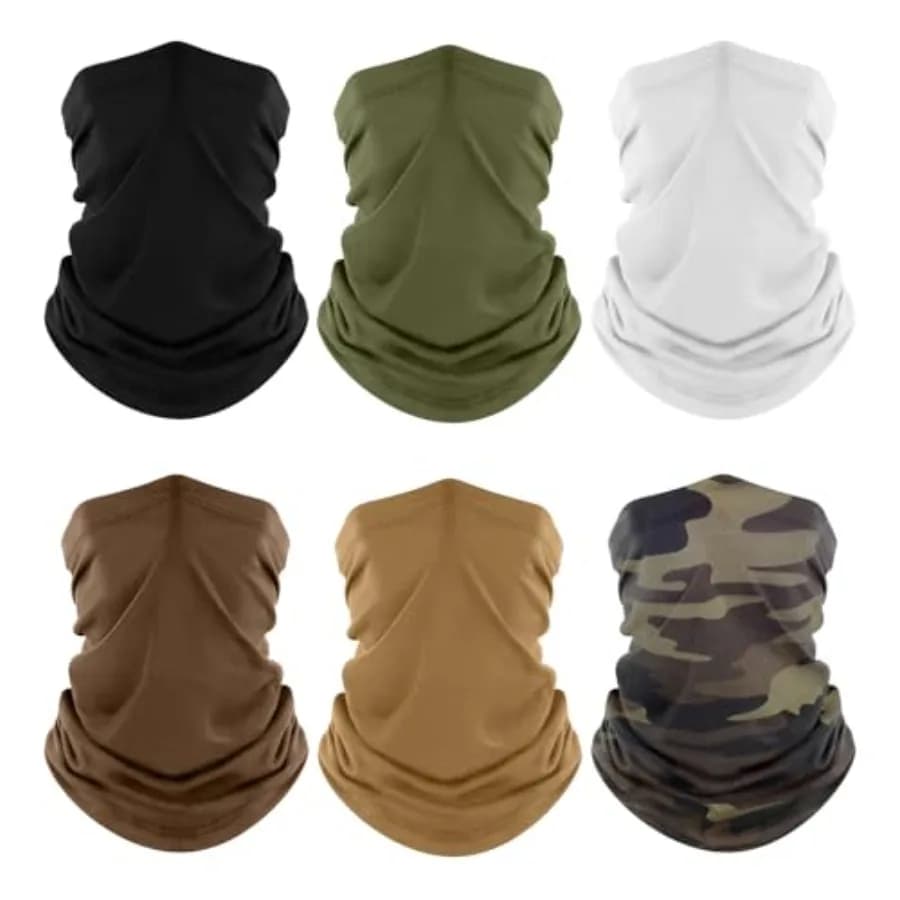 Fascia per il collo Funiloth, confezione da 6, sciarpa rinfrescante con protezione UV, bandana, maschera per il viso, sciarpa Gator per uomo e donna