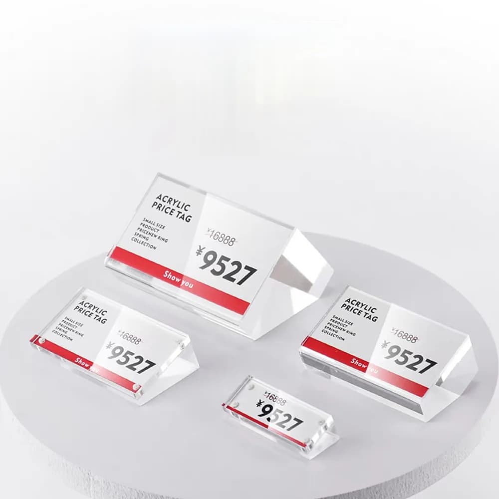 Nome magnetico in acrilico Cartellini dei prezzi Porta etichette Espositore Mini telefono Etichette alimentari Espositore porta cartello prezzo