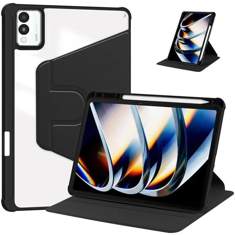 Custodia tablet per Funda Tecno MegaPad 11 LTE Custodia portapenne 11 "Tablet PC Rotazione di 360 gradi Supporto Cover Guscio posteriore in acrilico
