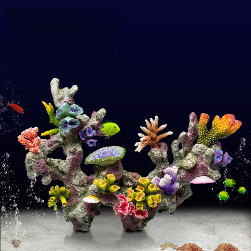 Betta Fishbowl Ornaments Large Coral Reef Stone Island Pet acquario artificiale terrario Resin Hideout Aquario Plant accessories