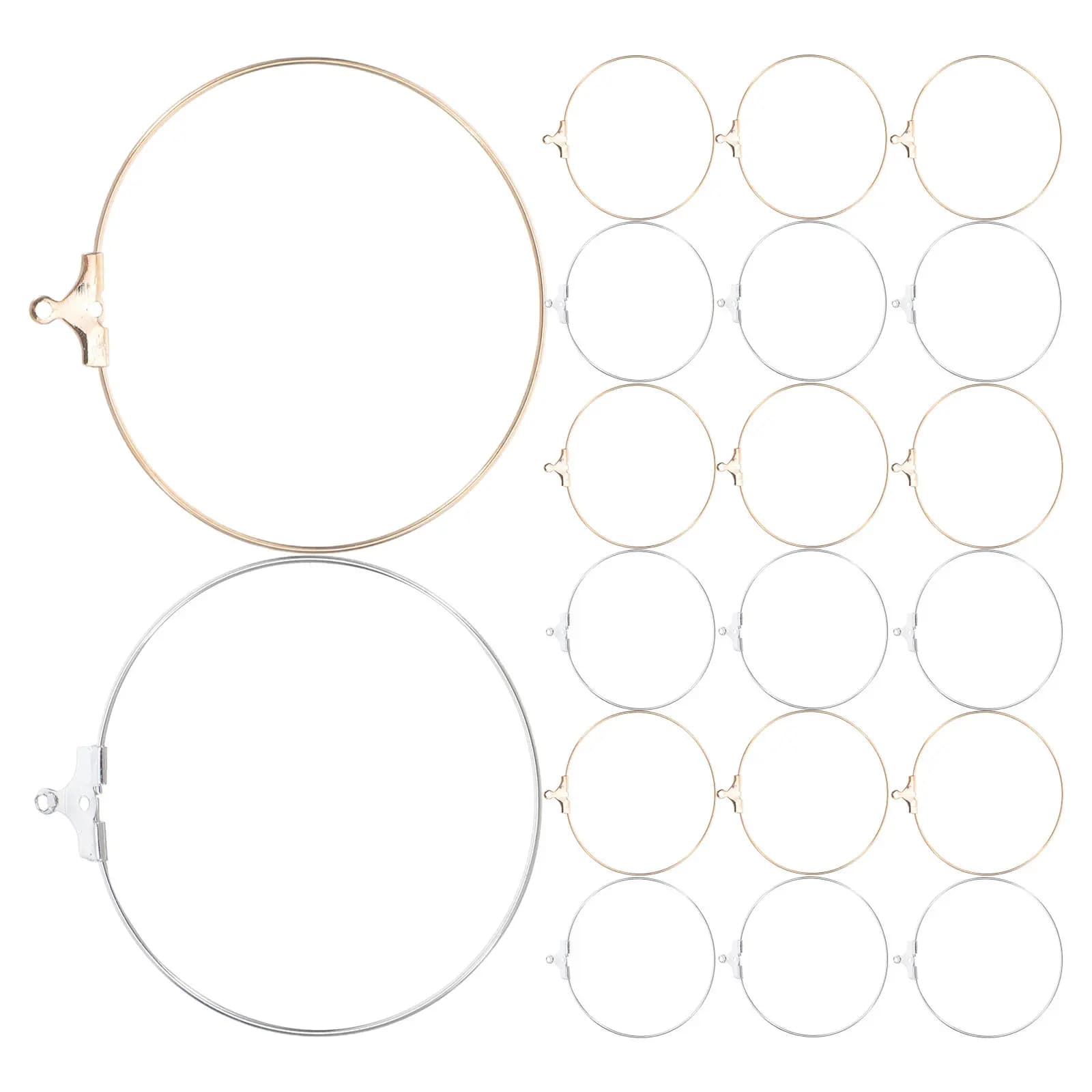 80 Pcs Earrings Connectors Parts Jewelry Making Round Hoop Hooks Hoops Circle Findings Pendant Hangers