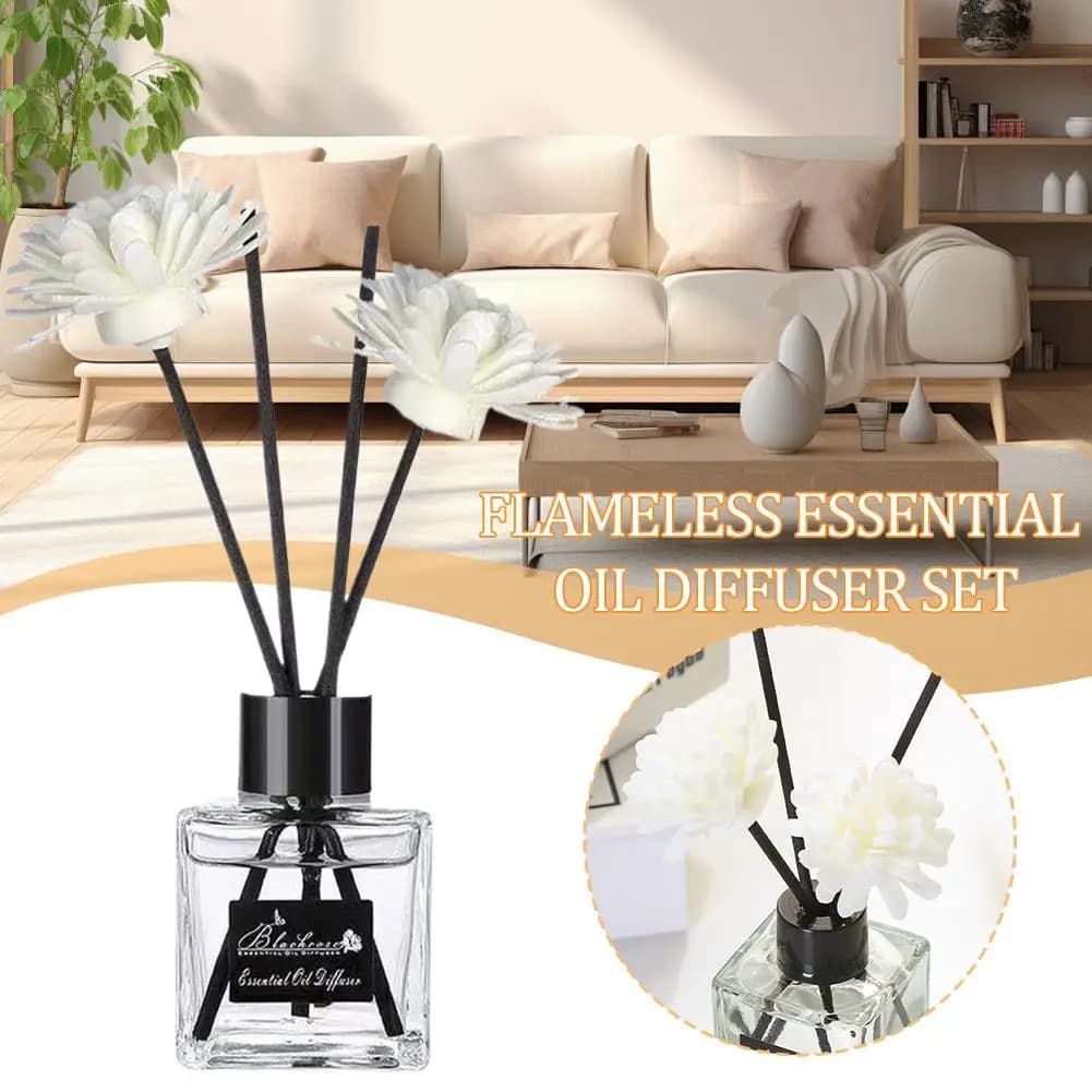 Flameless Home Fragrance Freesia Lavender Aromatherapy Oil with Reed Diffuser Stick Liquid Air Freshener Room Decor Ornaments