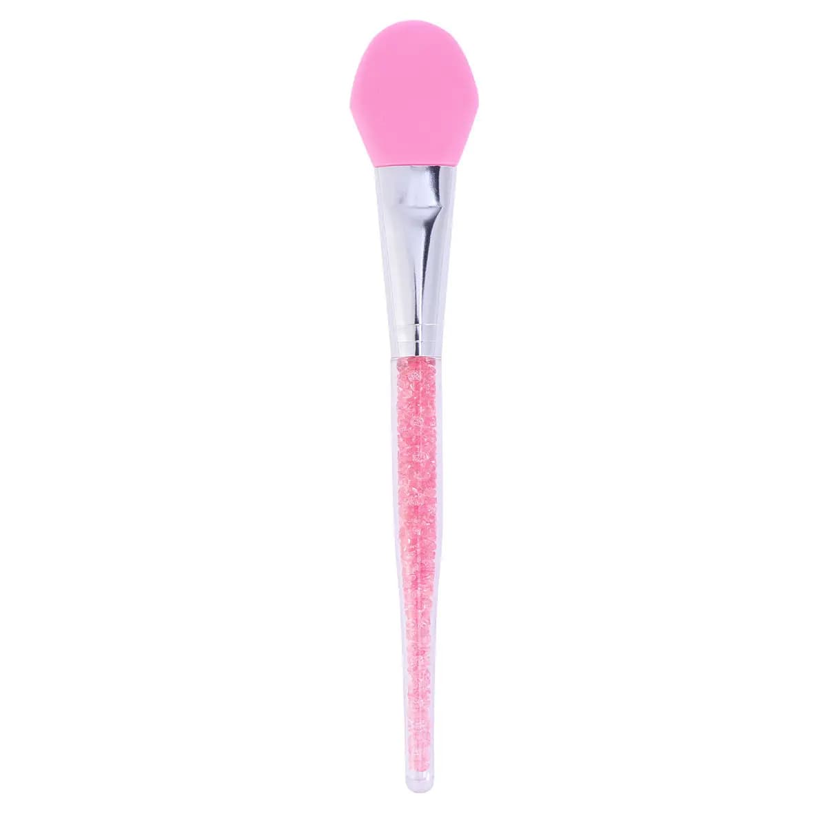 1 Pennello in Silicone per Maschera Viso con Manico Scintillante in Strass per Miscelare Fango e Applicare Maschere Facciali, Cura della Pelle, Bellezza e Trucco