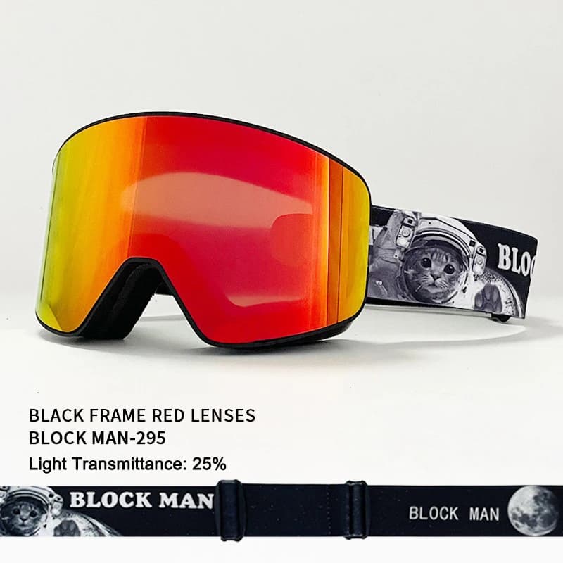 Magnetic Quick Release Ski Goggles OTG Design Double Layer Anti-Fog UV400 Coating Adult Snow Goggles for Ski Snowmobile