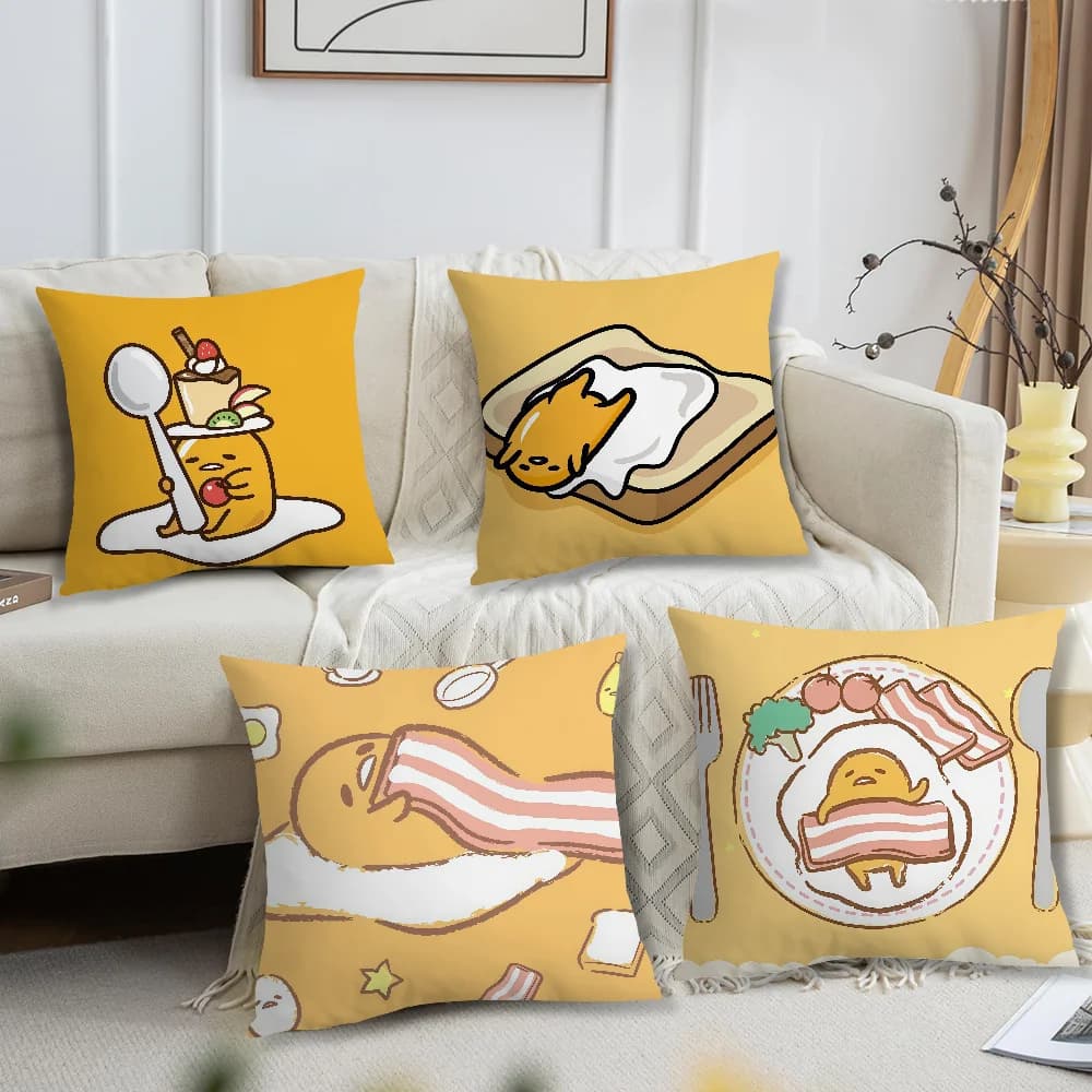 Fodera per cuscino Kawaii G-Gudetama per stampa su cuscino, decorazione per divano, casa, auto, camera, caffetteria, ufficio, stile nordico semplice