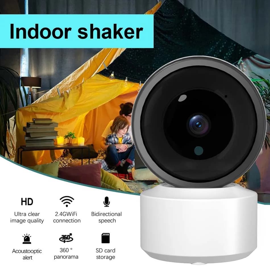 Telecamera di Sicurezza WiFi 2K HD 5MP con Audio Bidirezionale, Rilevamento Movimento, Facile Installazione, Visione Notturna Chiara