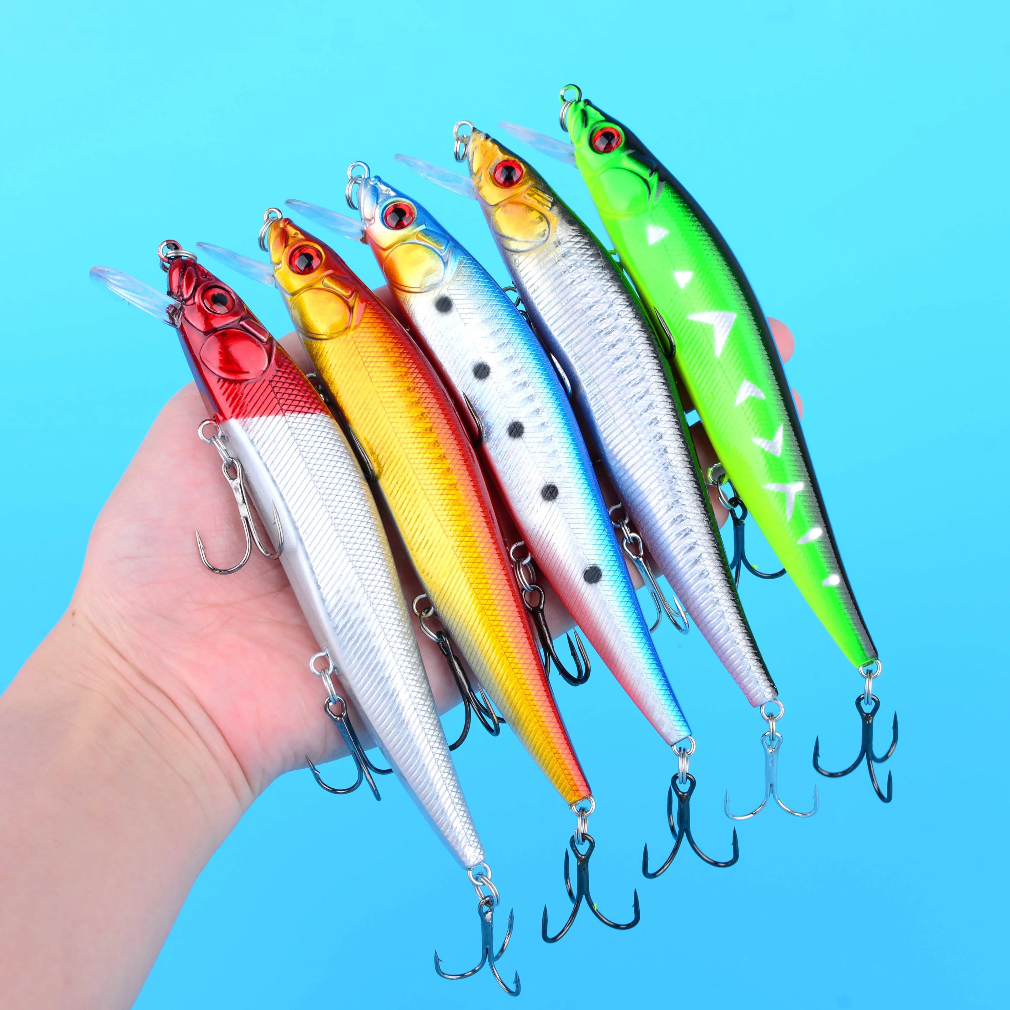 1 Pezzo Esca Artificiale Galleggiante Minnow, Wobbler Jerkbait Rigido per la Pesca di Spigola e Luccio