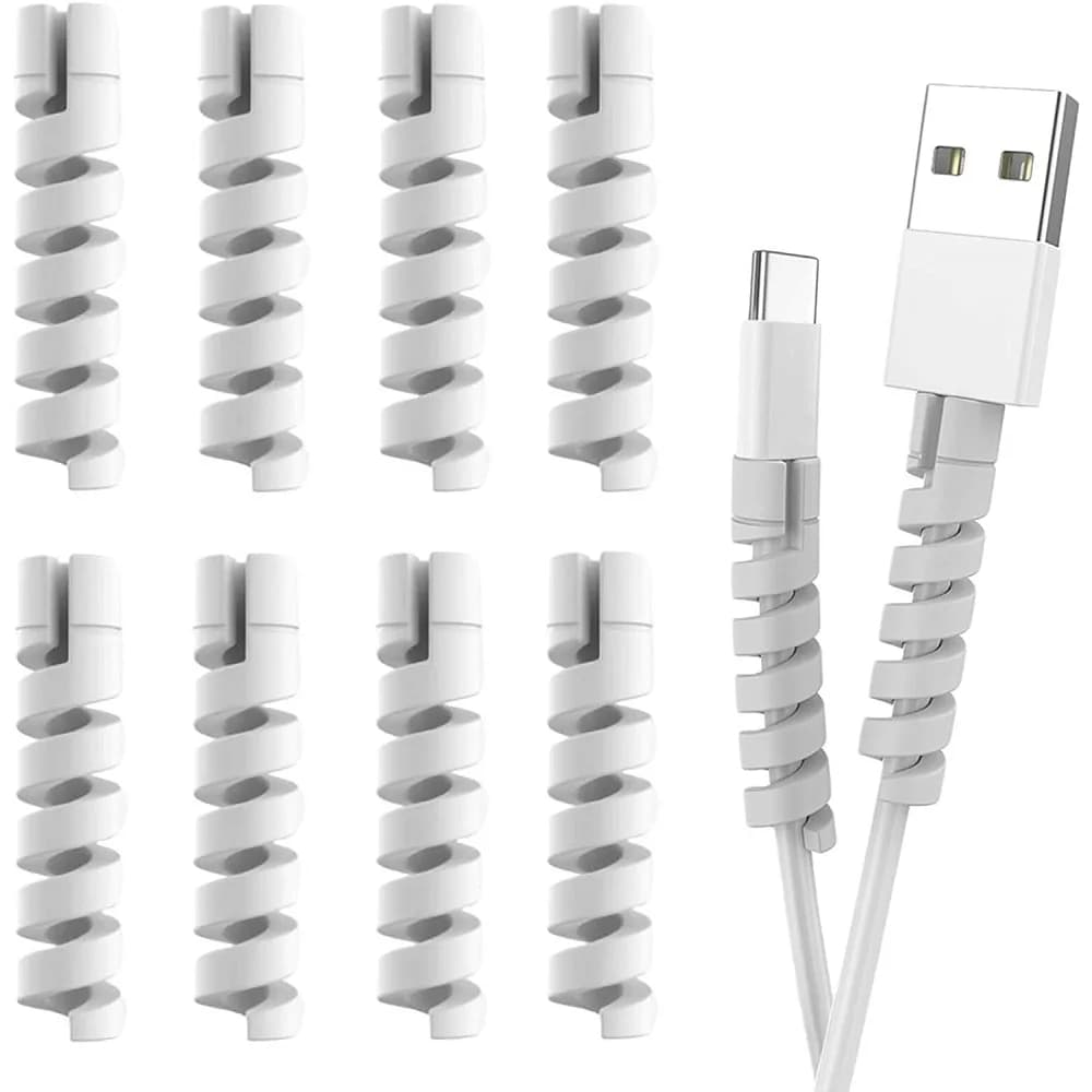 10 pezzi di protezione per cavi a spirale per caricabatterie per telefono, salvaspavo, organizer per la gestione dei cavi in silicone, per cuffie, cellulare, mouse
