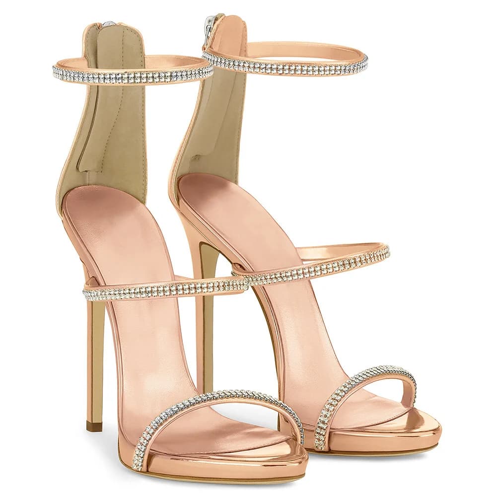 【Measure Your Feet Length Before Order】Luxry Designer Women Elegant Sandals Stiletto High Heel Strappy Sexy Luxry Shoe 9-I-SL-8