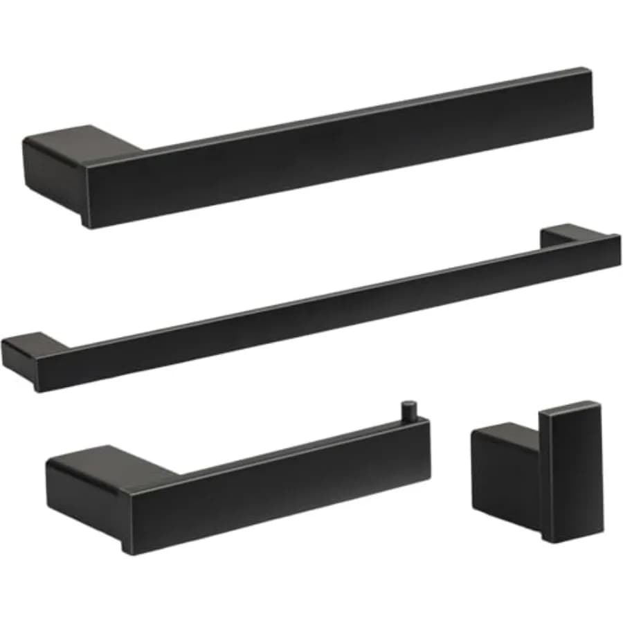 Set di 4 Accessori per Bagno in Acciaio Inox SUS304, Portasciugamani da Parete da 24 Pollici, Design Moderno Antiruggine