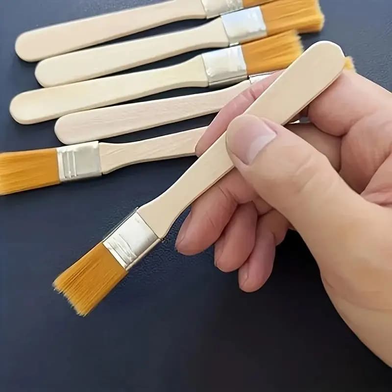 10pcs Nylon Paint Brush Set Flat Wide Trim Oil Art Brushes for Home DIY Wall Renovation Cabinet Coating Use