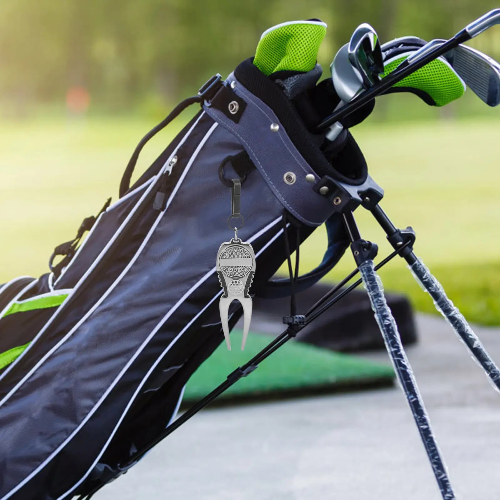 Strumento per Riparazione Divot da Golf in Lega di Alluminio Leggera, Marcatore per Palline da Golf, Forchetta Portatile per Divot, Accessori da Golf, Attrezzo da Golf per Esterni