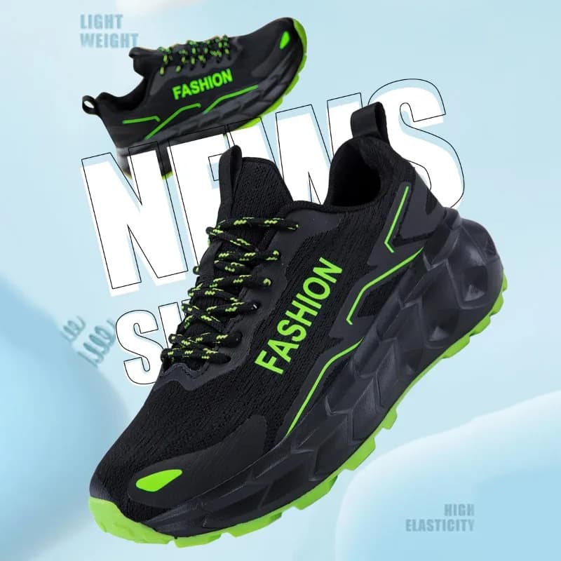 Unisex Running Shoes Mesh Breathable Anti-Slip Lightweight Casual Sports Sneakers Grip Comfortable Outdoor Trainer Footwear