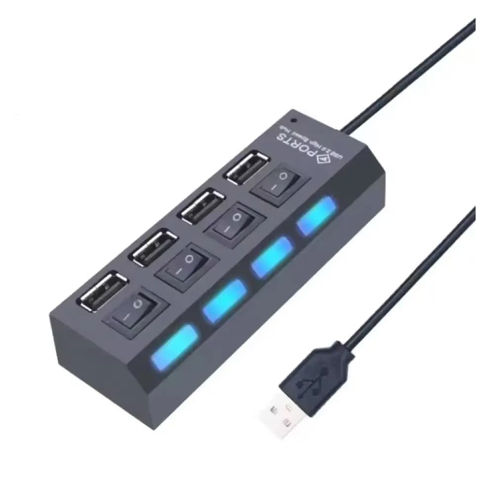 Hub USB 2.0 a 4 porte alimentato tramite adattatore di alimentazione esterno — Soluzione compatta per l'espansione multi-dispositivo per uso domestico e in ufficio