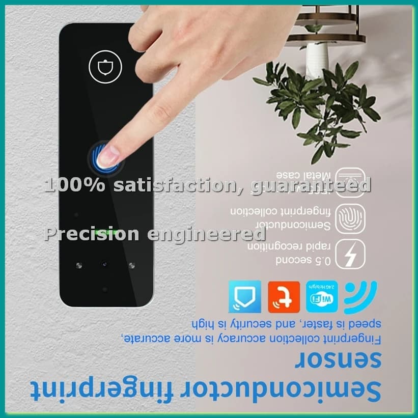 Videocitofono con Controllo Accessi, Tastiera, Campanello Visivo, Sistema Intercomunicante Tuya Smart WiFi RFID con Impronta Digitale per Esterni - BCBW