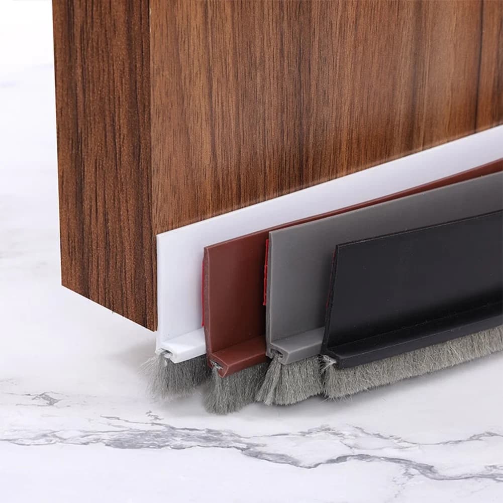 1pc1m/3cmDoor Sealing Strips Self-adhesive Door Bottom Gap Filling Brush Strips Windproof Soundproof Gap Weather Strips