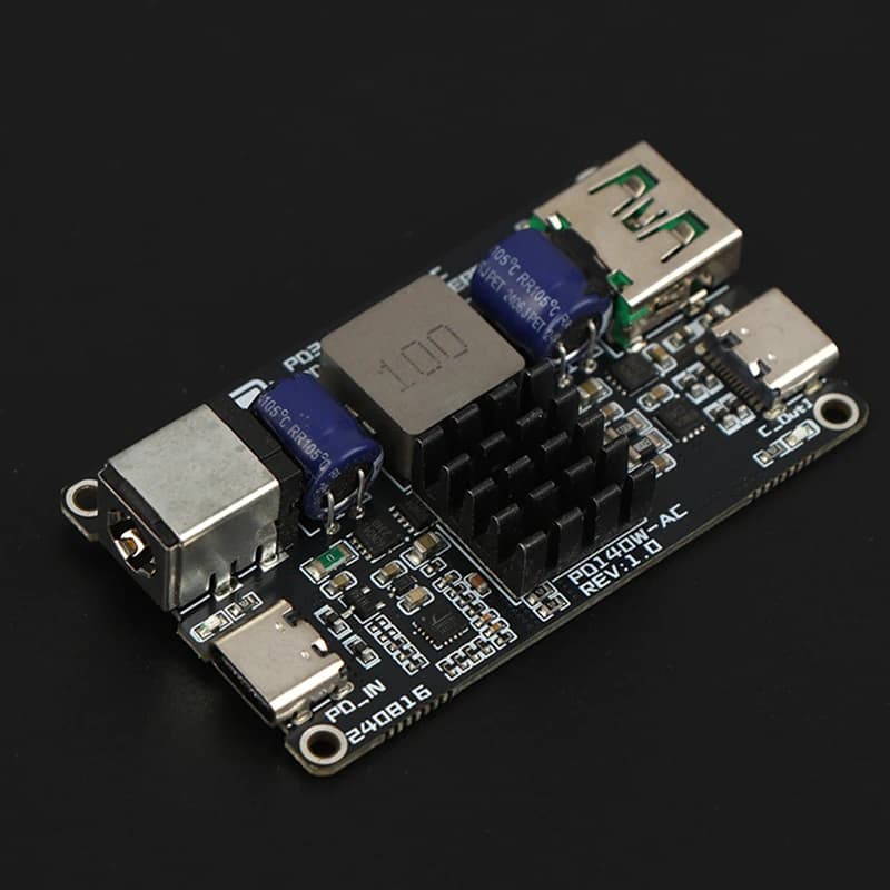 Modulo di Ricarica Rapida DC Buck a Doppia Porta PD 140W ad Alta Potenza, Caricatore USB Type-C con Protocollo Completo, Ricarica Rapida PD3.1 QC3.0 QC4 QC4+