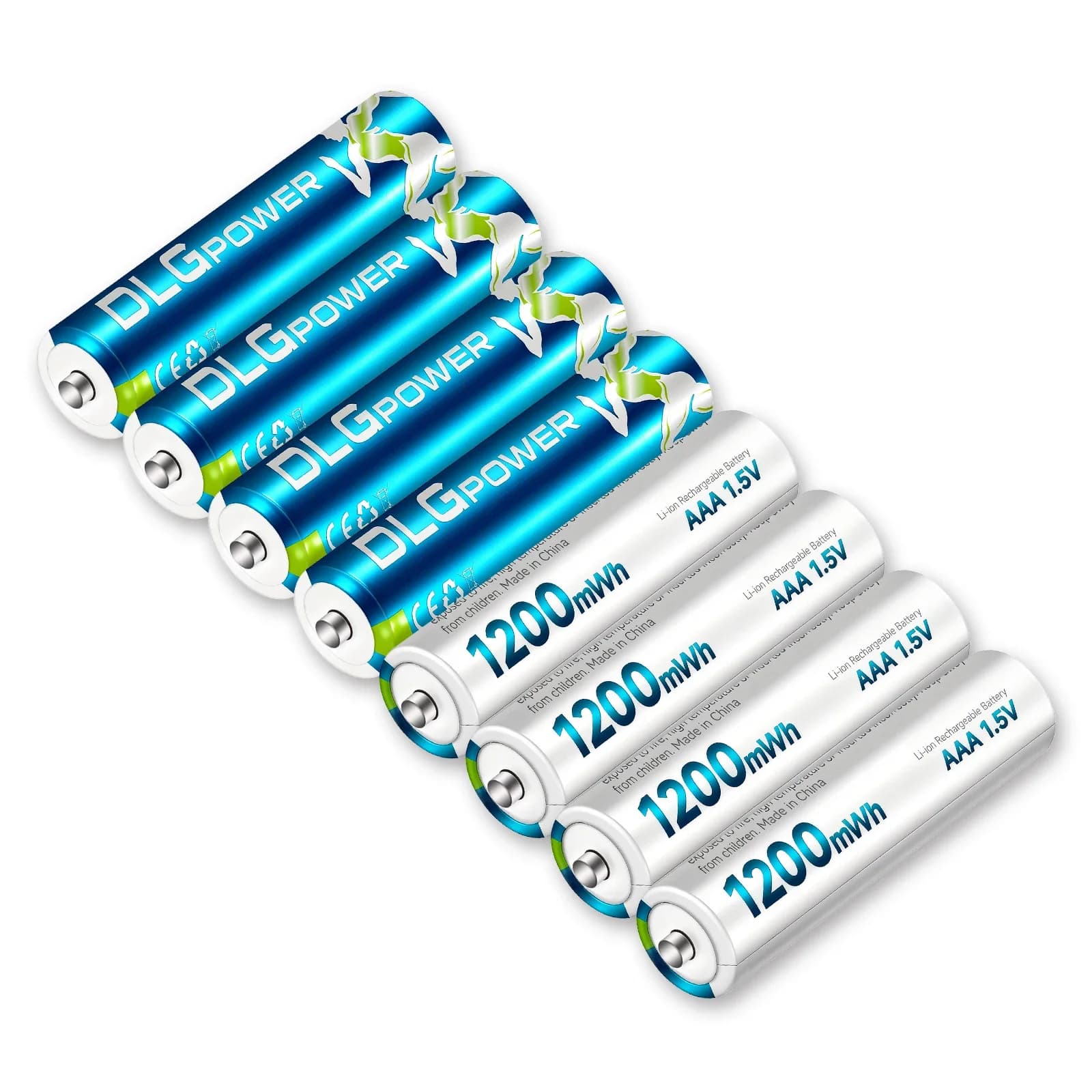 Batterie Ricaricabili al Litio DLGPOWER AA AAA 1.5V, 3300mwh AA, 1200mwh AAA per Telecomandi, Rilevatori di Fumo