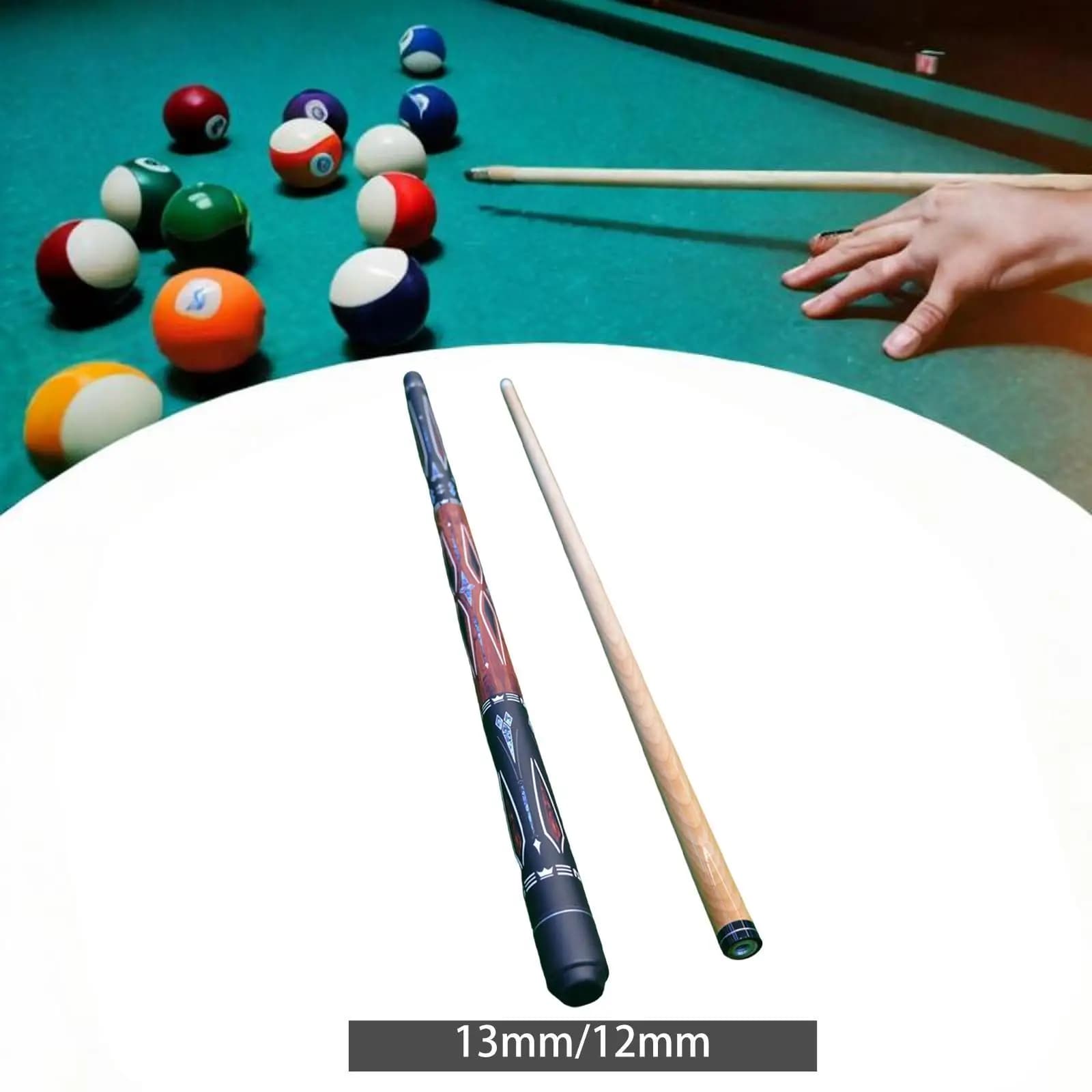 Stecca da Biliardo Professionale in Due Pezzi in Acero, 1/2 Divisibile, per Pratica e Club, Accessori per Snooker