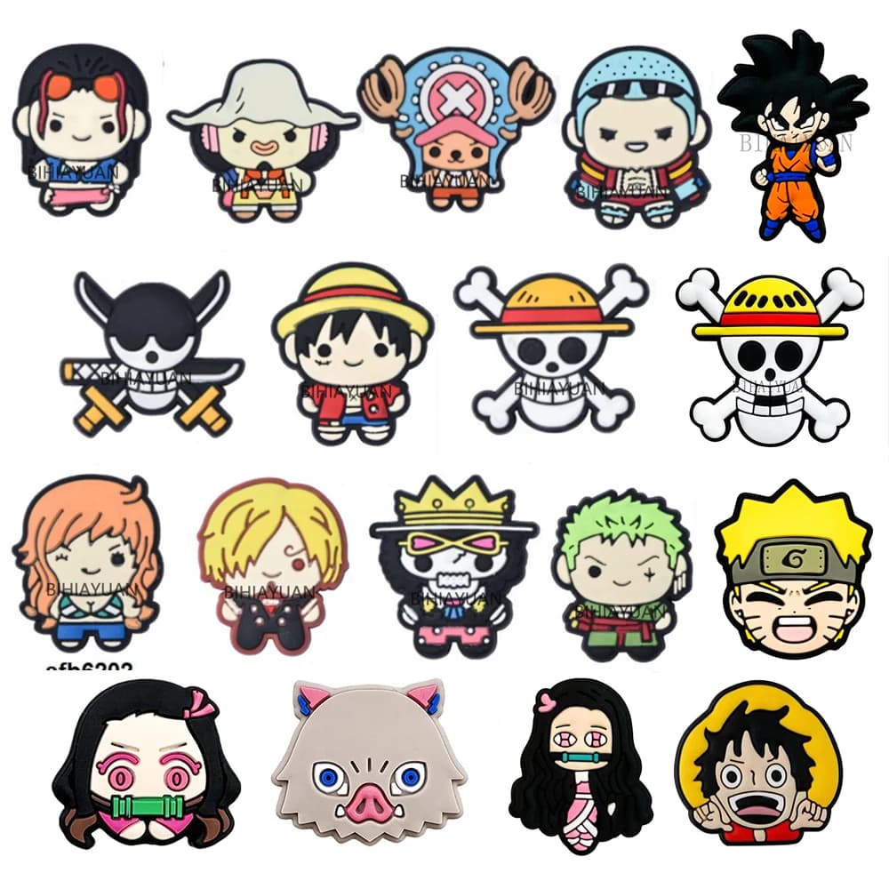 10 pz One Piece Rufy Demon Slayer Naruto Goku focale perline di Silicone Massaggiagengive Perline Gioielli Food Grade Per penna Ciuccio Catena