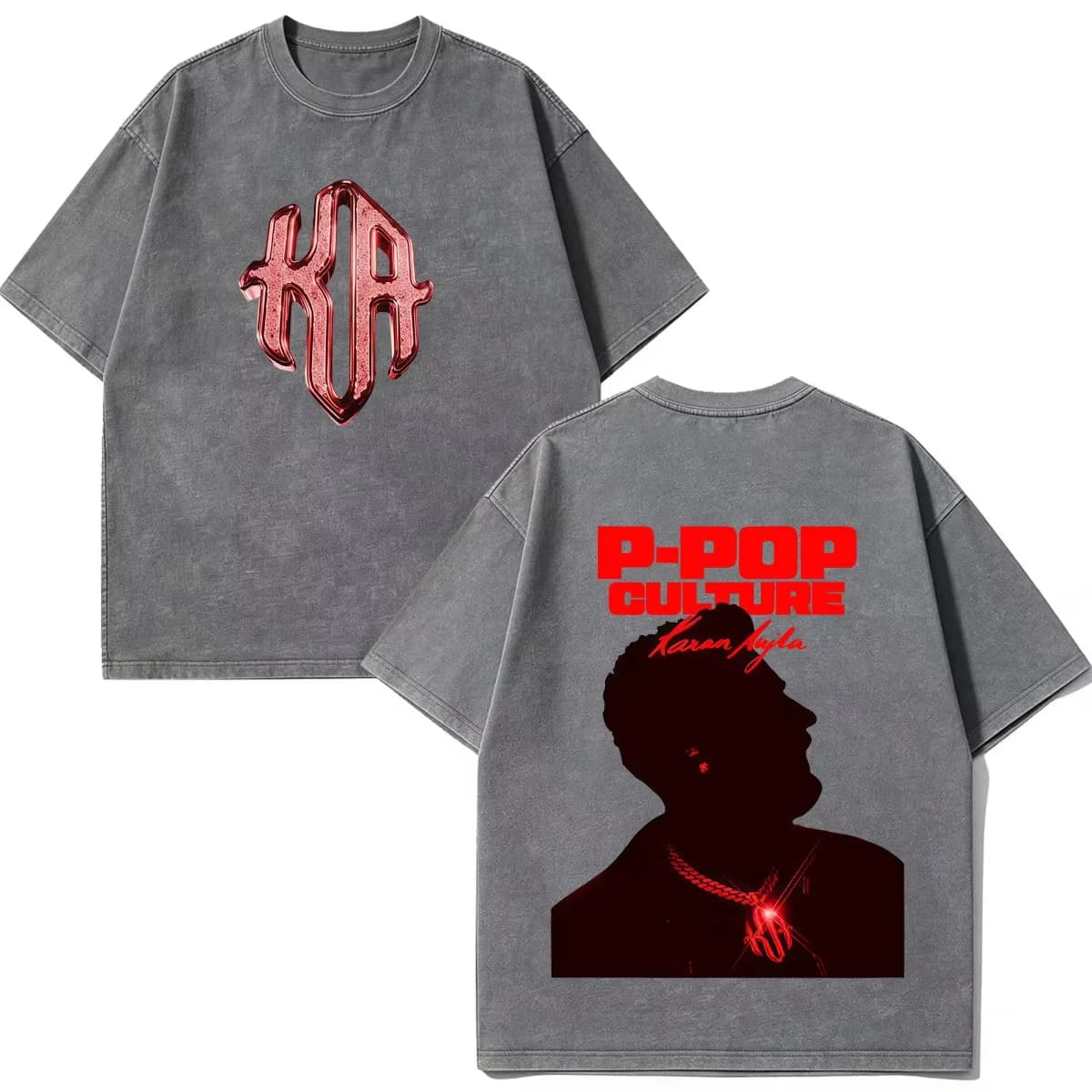 1pc Rapper Karan Aujla P-POP Culture Tour 2026 Graphic T Shirts Washed Kid Men Women's High Quality Loose Casual