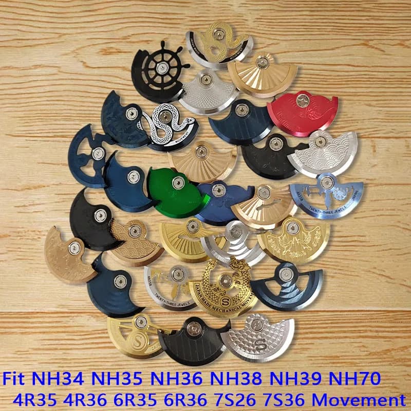 Rotore a Martello Automatico Personalizzato NH35 NH36 Compatibile con Movimenti NH35 NH36 NH38 4R 7S 6R, Parti di Ricambio per Orologi Subacquei da Uomo