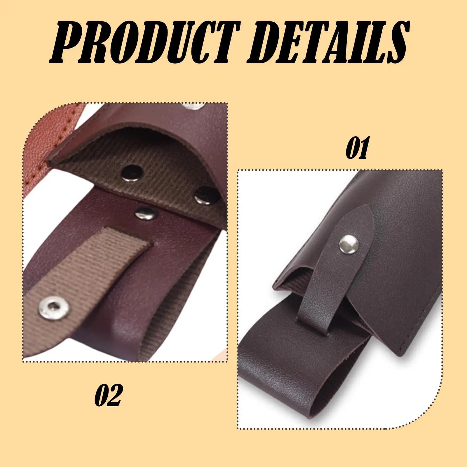 Multifunctional Protective Housing PU Leather for Garden Scissors, Tools, Engineering Tools, Eyebrow Finishing and DIY