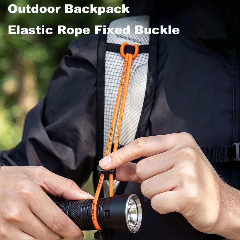 Outdoor Hiking Backpack Elastic Rope Fixing Buckle Multifunctional Camping Gear Trekking Pole Bungee Cord Attachment Hook