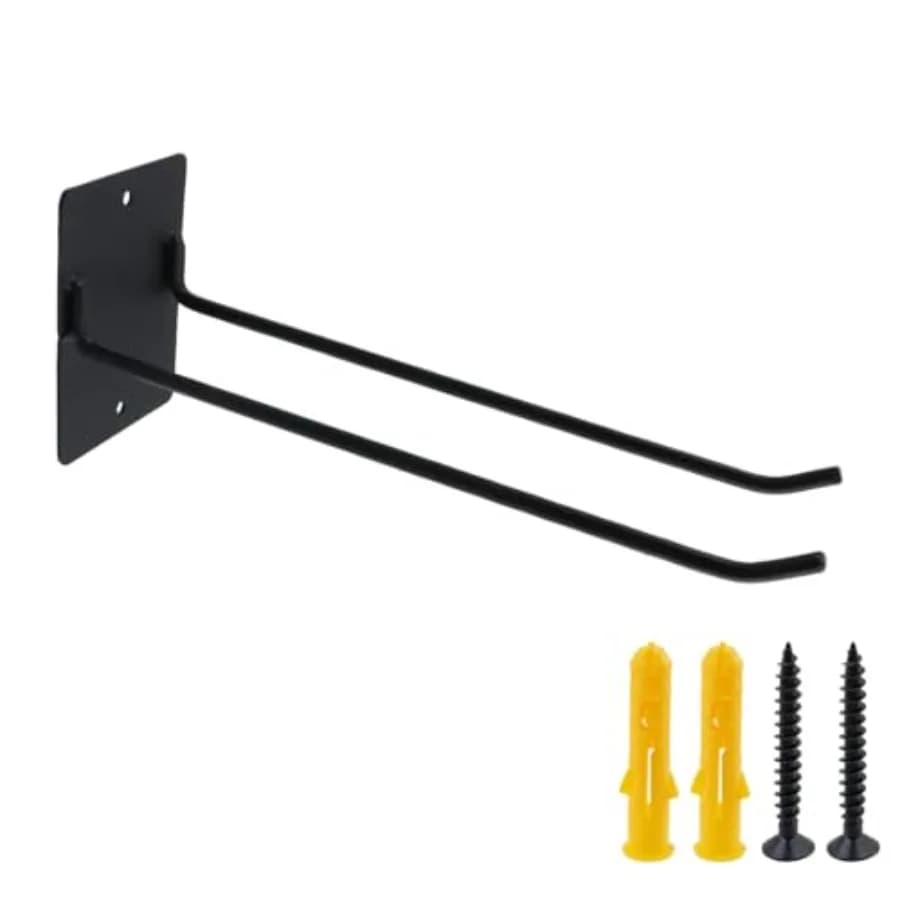 Gancio da Parete per Garage, Porta Attrezzi da Giardino Nero da 10 Pollici, Organizzatore per Rastrelli e Pale, Ganci Multiuso