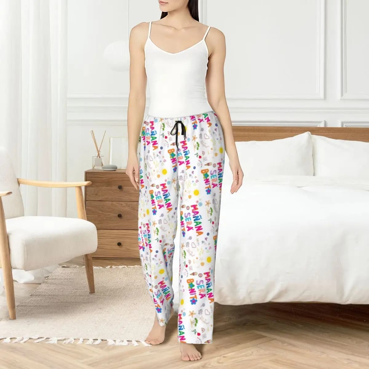Custom Print for Women Cantante Karol G Pigiama Pants Nightwear with Pockets