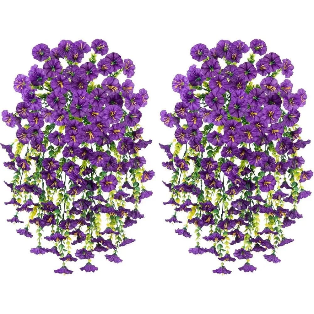 Drooping Fake Flower Vine Artificial Hanging Flowers Realistic Artificial Eucalyptus Flower Garland for Home Wedding for Indoor