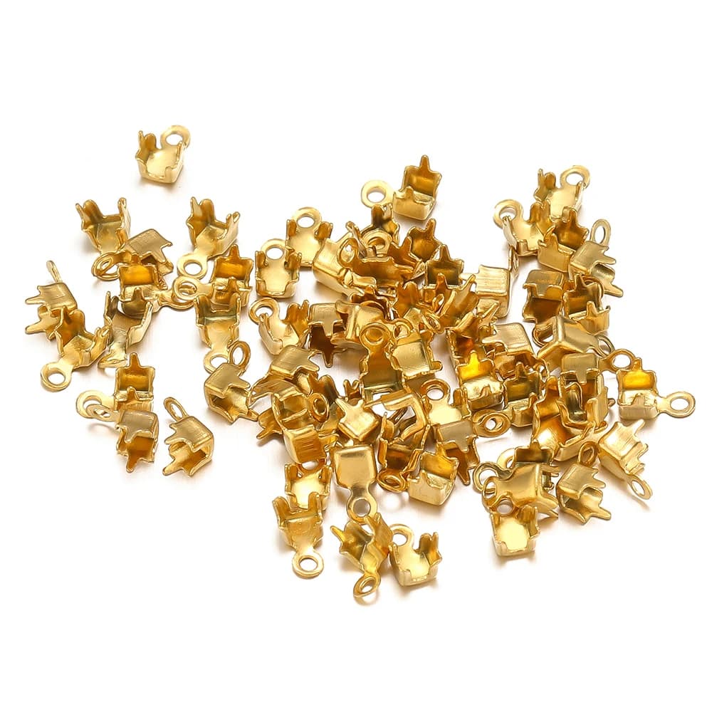 50/100 pz In Acciaio Inox Quadrato Artiglio Catenacci Clip Zircone Cubico Catene Connettori per Gioielli FAI DA TE Collana Del Braccialetto componenti