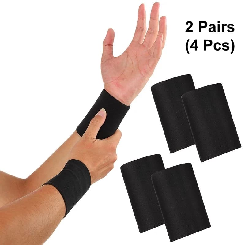 2 paia di tutore per polso a compressione, supporto per polso, fasce per polso, braccialetti elastici per tennis, tendinite, tunnel carpale