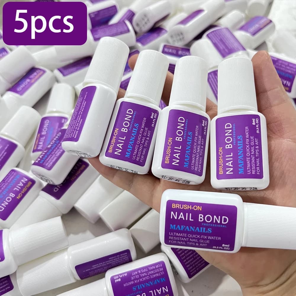 1/3/5 bottiglia 8ml punte per unghie finte ad asciugatura rapida colla adesiva viscosa super forte per colla per strass stampa a lunga durata sulle unghie