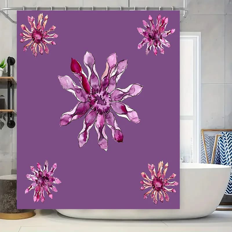Tenda da doccia viola con fiori ad acquerello Elegante arredamento per la casa per il bagno Idea regalo perfetta (20% DI SCONTO oggi)
