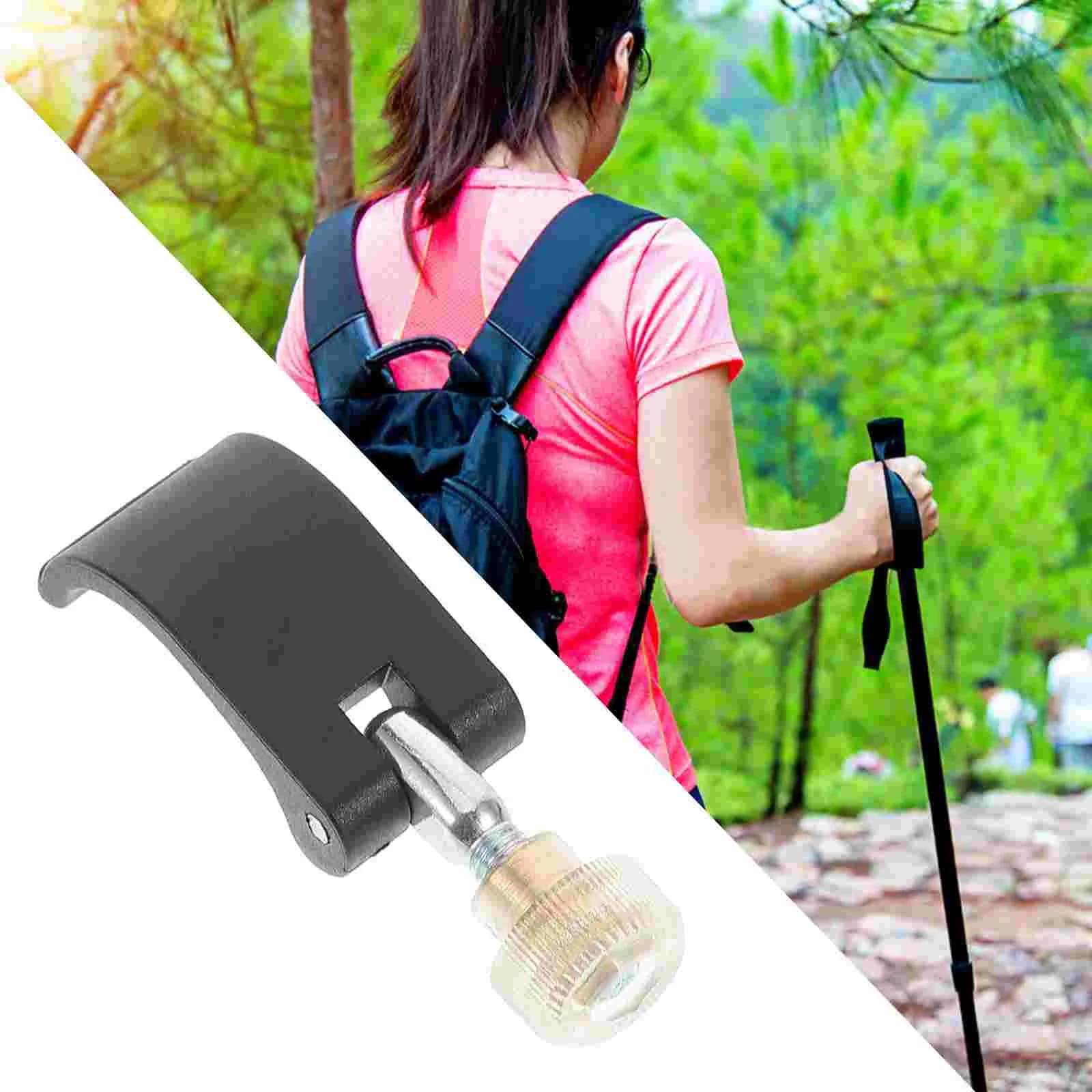 2 Set di Bloccaggi Esterni per Bastoncini da Trekking, Maniglie a Vite per Bastoni da Passeggio, Accessori per Bastoni in Nylon, Clip per Bastoni da Arrampicata
