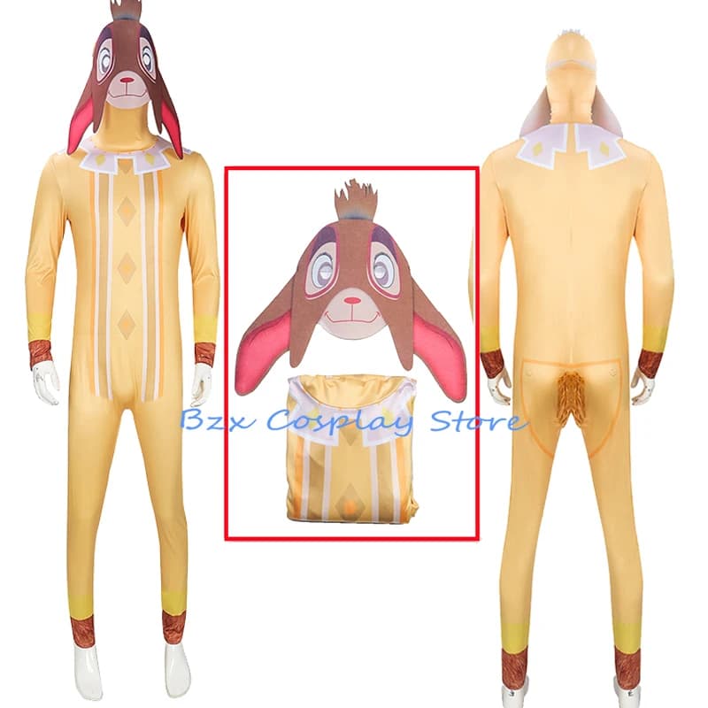 Lovely Sheep Valentino tute Cosplay Anime Yellow Sheep Costume body Mask Set Halloween Party Play pigiama per bambino adulto