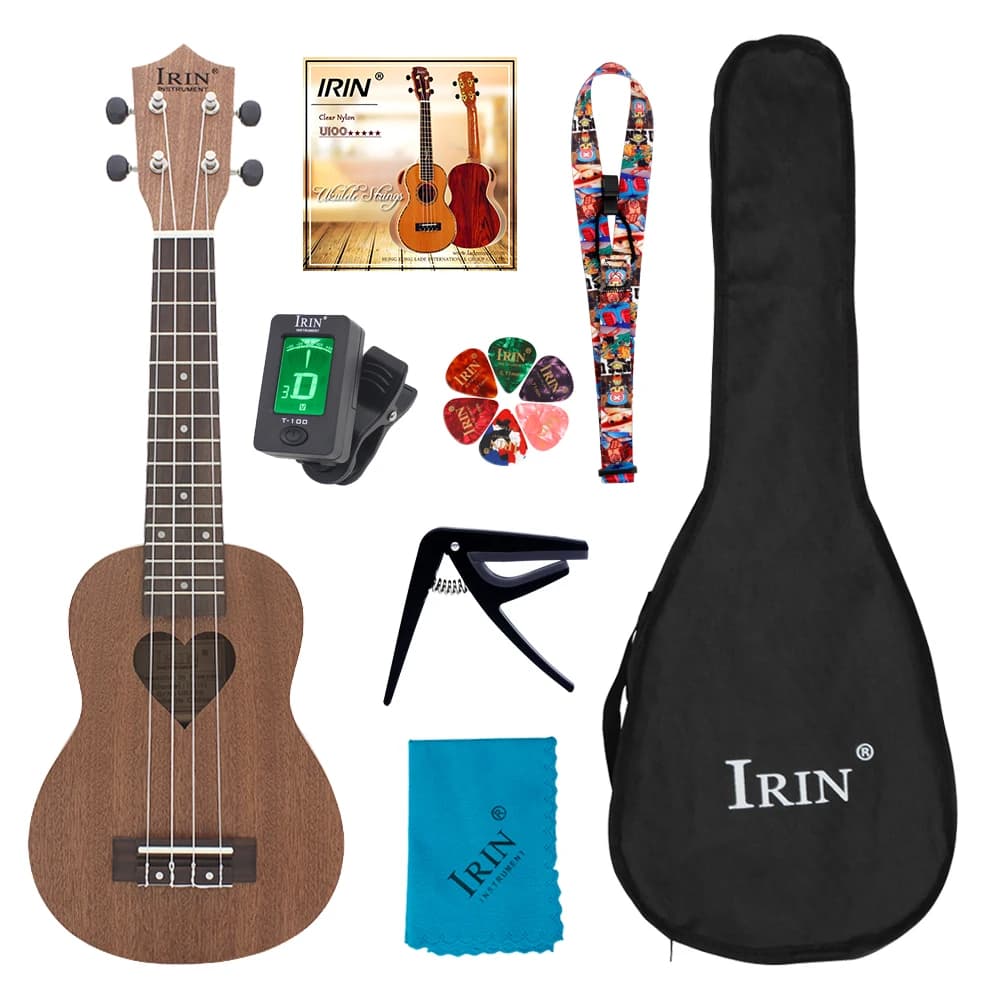 IRIN 21 pollici Ukulele Sapele Set di chitarra hawaiana con custodia Parti durevoli Strumenti a corda professionali Ukulele per esercitarsi